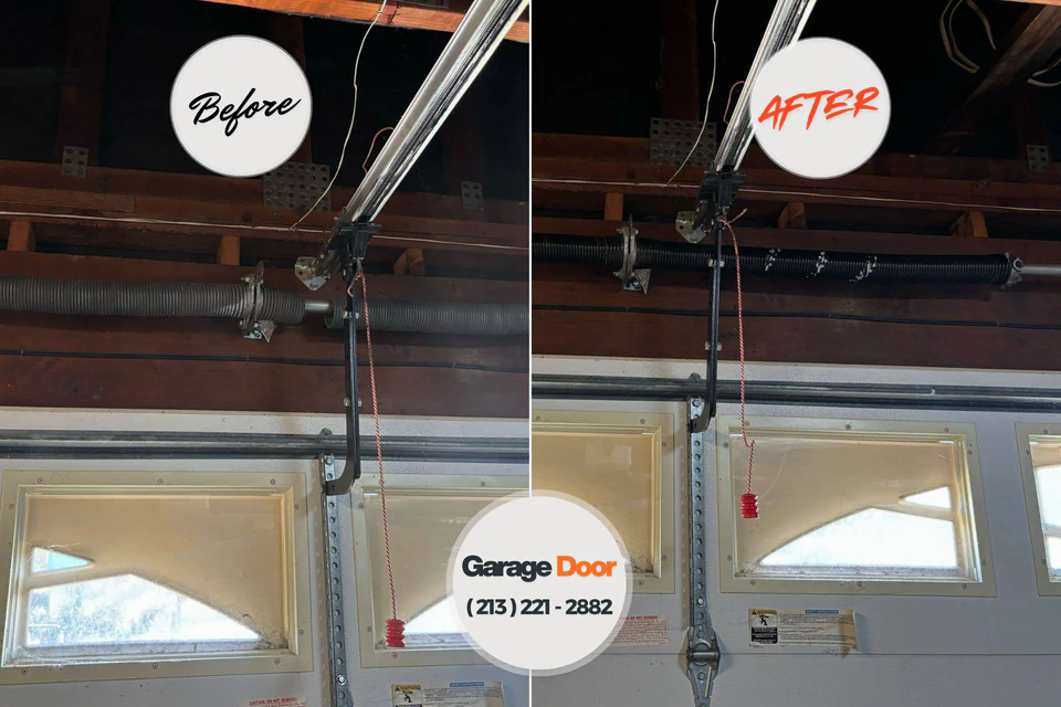 Before and after: garage door repair Andalusia, IL